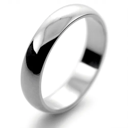 D Shaped Medium Weight - 4mm Palladium Wedding Band Womens